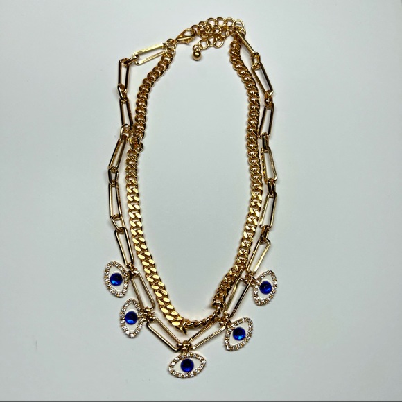 Evil Eye Double Chain Necklace - Picture 1 of 1